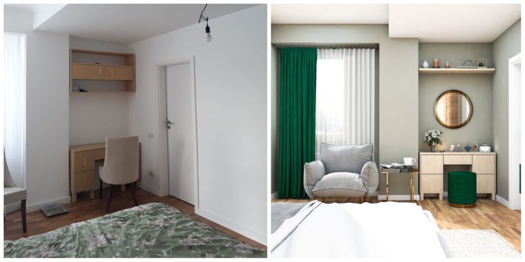 Masa de machiaj dormitor apartament patru camere - Delta Studio Design