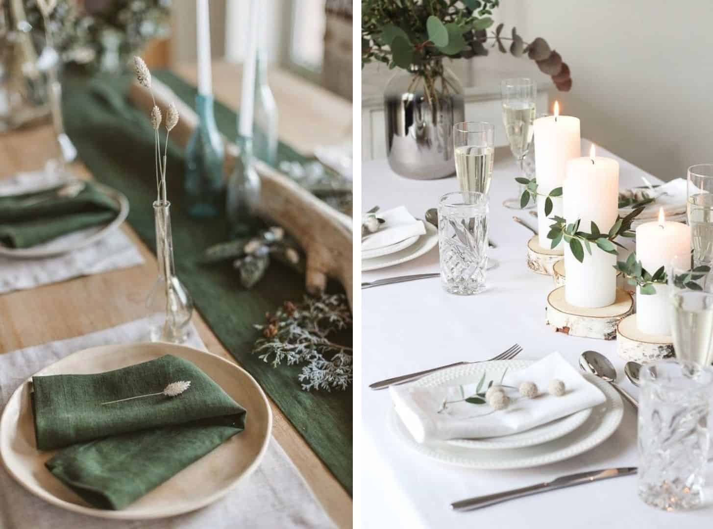table setting pentru sărbătorile de iarnă